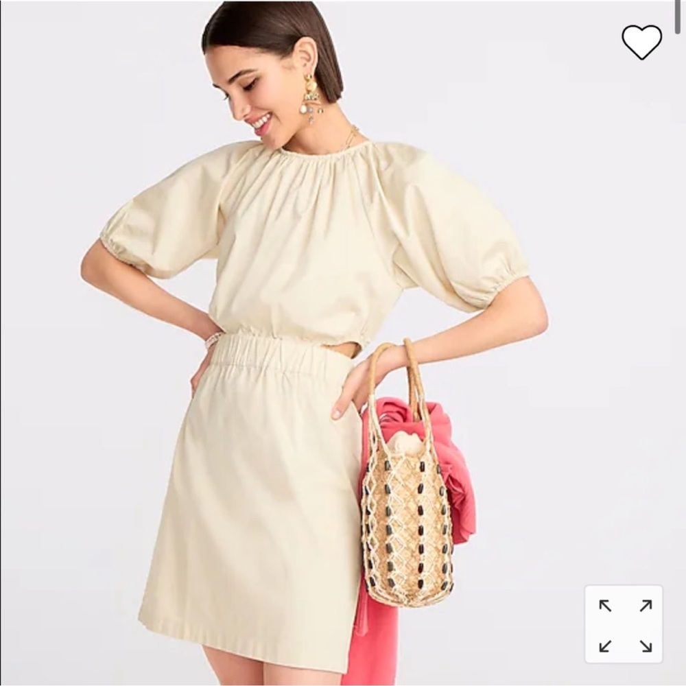 J.crew Cream Puff Sleeve Dress‎